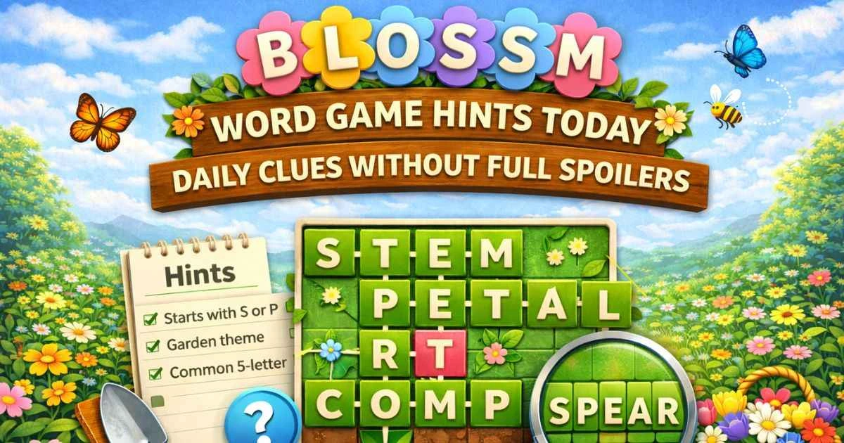 Word game hints with floral theme