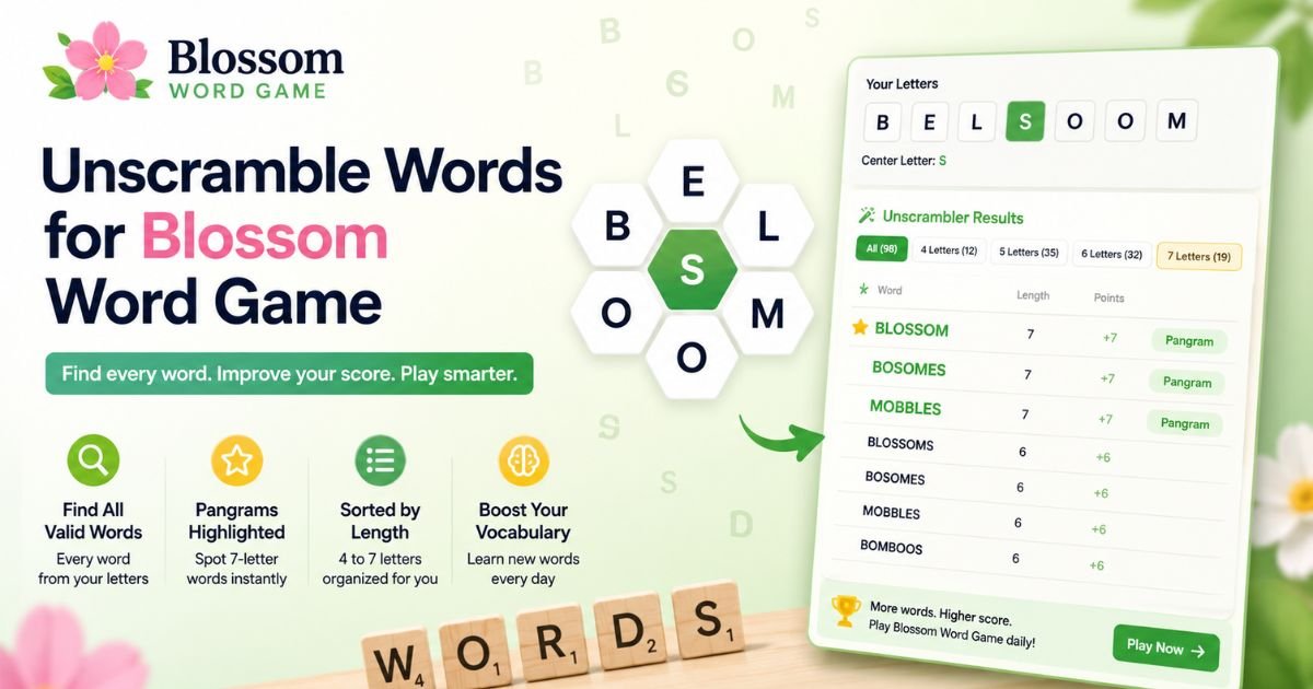 unscramble words for blossom