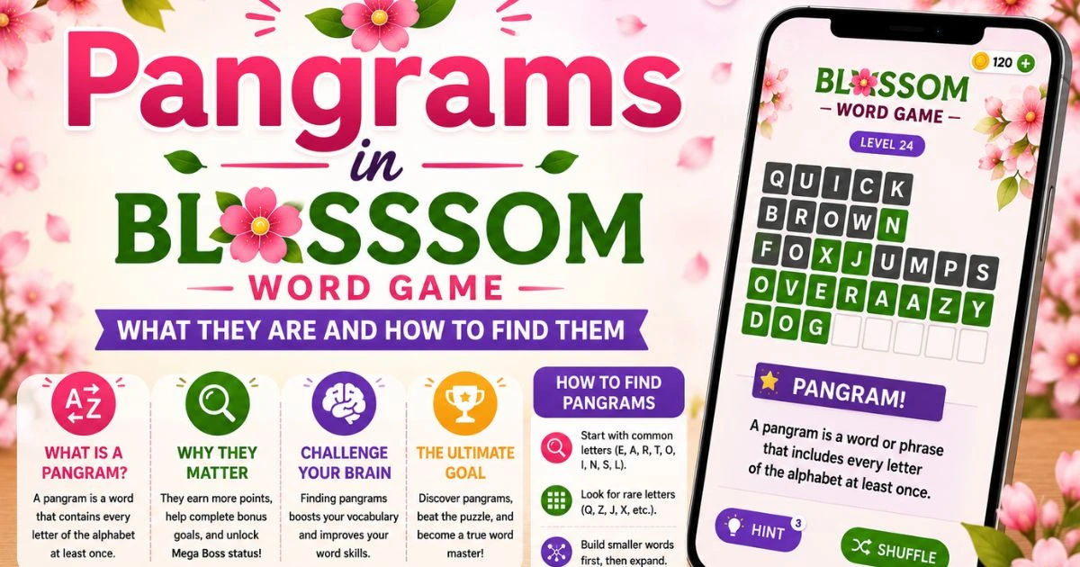 Pangrams in Blossom Word Game – What They Are and How to Find Them with tips, examples, and puzzle-solving strategies.